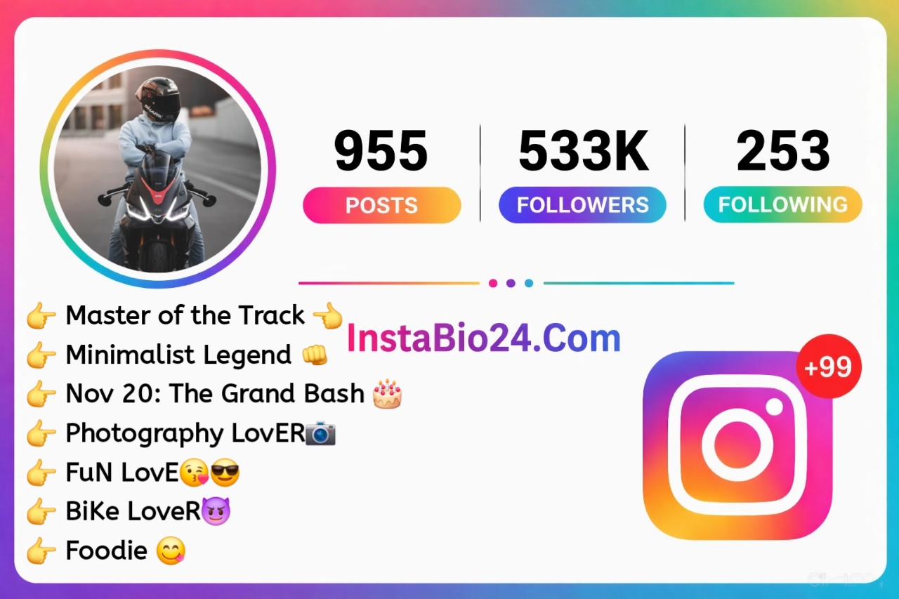Bike rider bio for instagram for boy