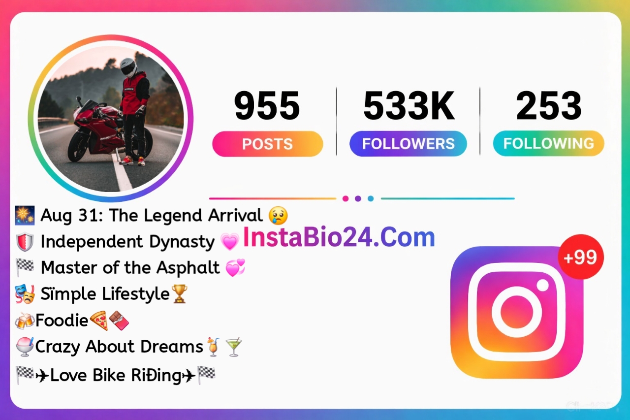 Bike lover bio for instagram