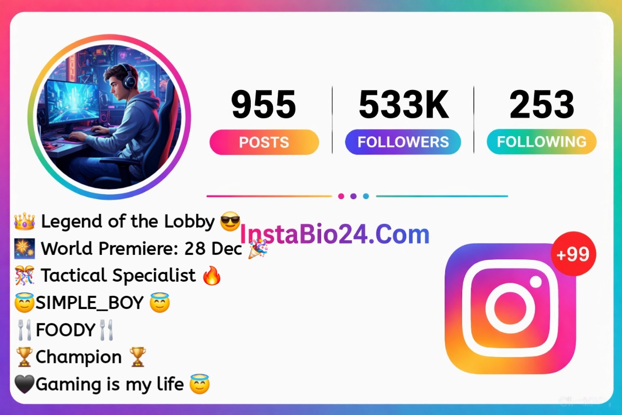 Gaming bio for instagram with emoji