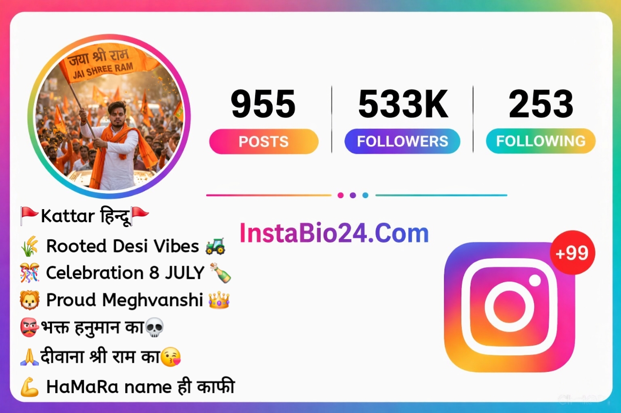 Kattar Hindu Bio For Instagram
