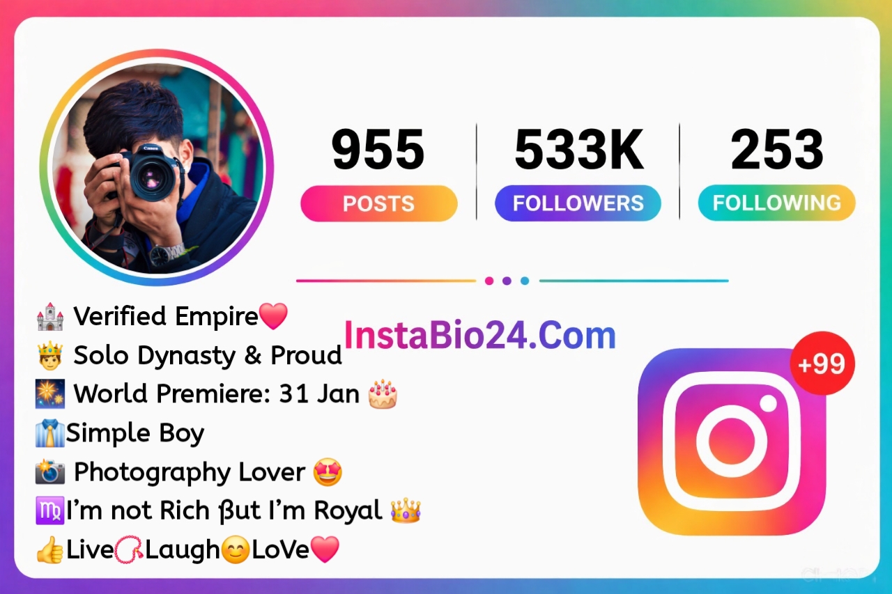 Photography bio for instagram