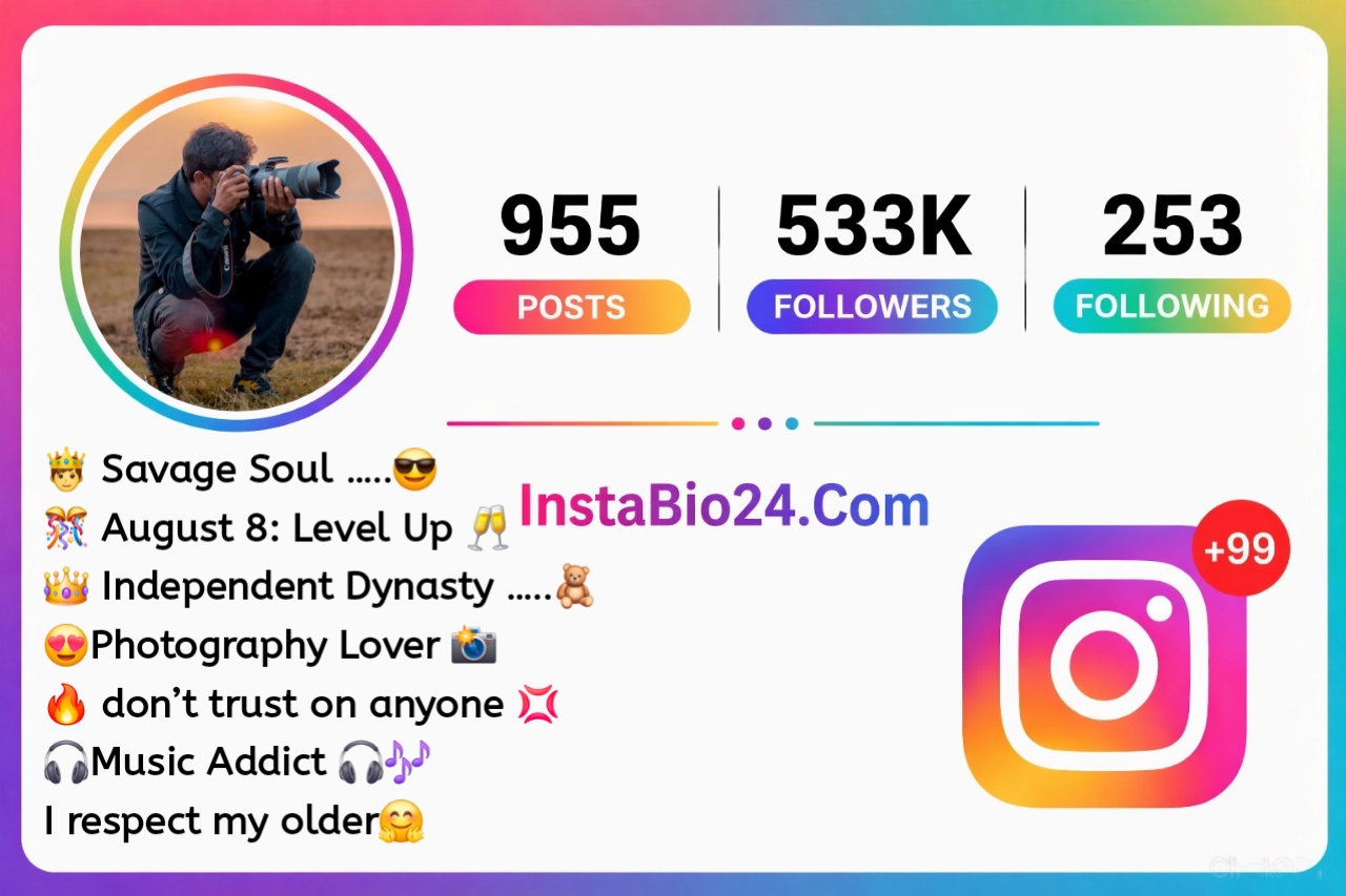 Instagram bio photographers